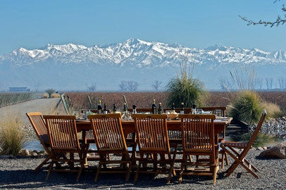 Table in vineyard